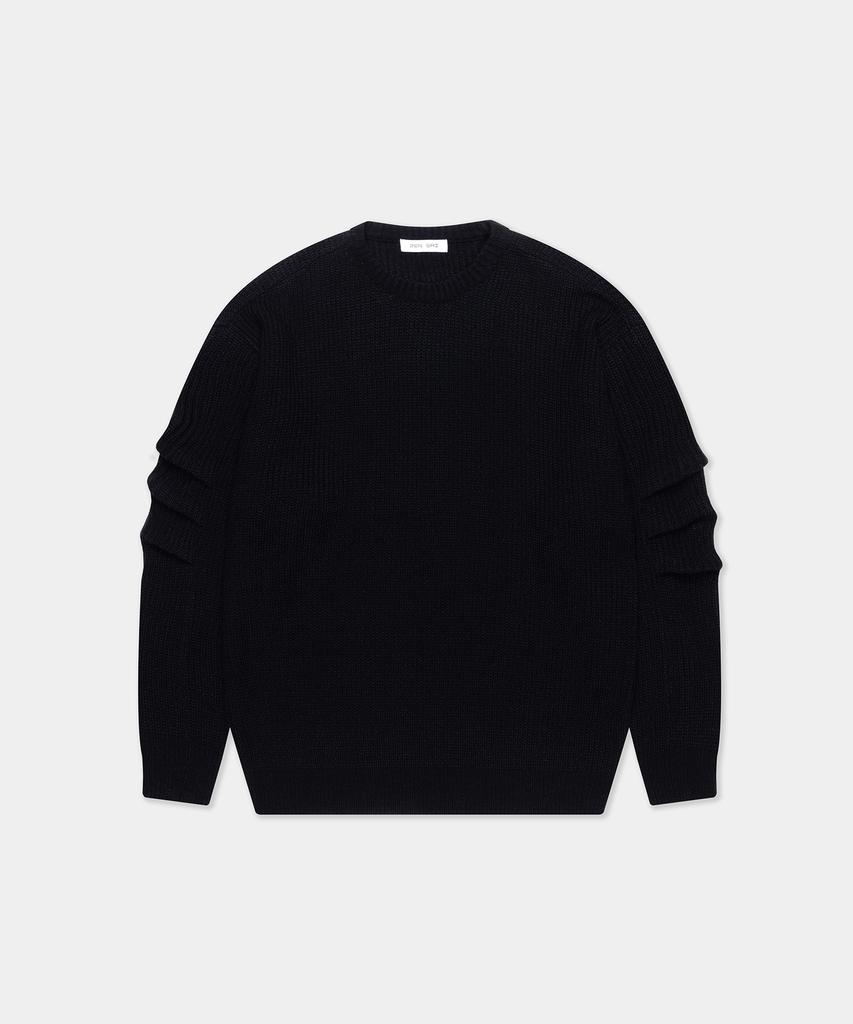 ZENSAI Oversized Crew Neck Knit Black