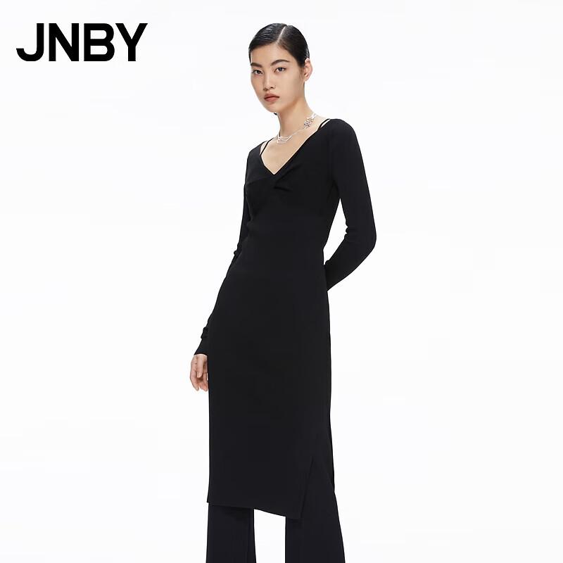 JNBY 2023 Spring V-Neck A-Line Midi Dress