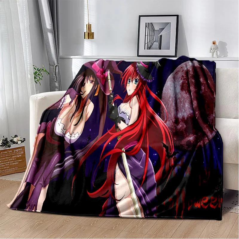 D Sexy Girl High School DxD Anime Plush Throw Blanket Soft Flannel for Bedroom Living Room Sofa Picnic Kids