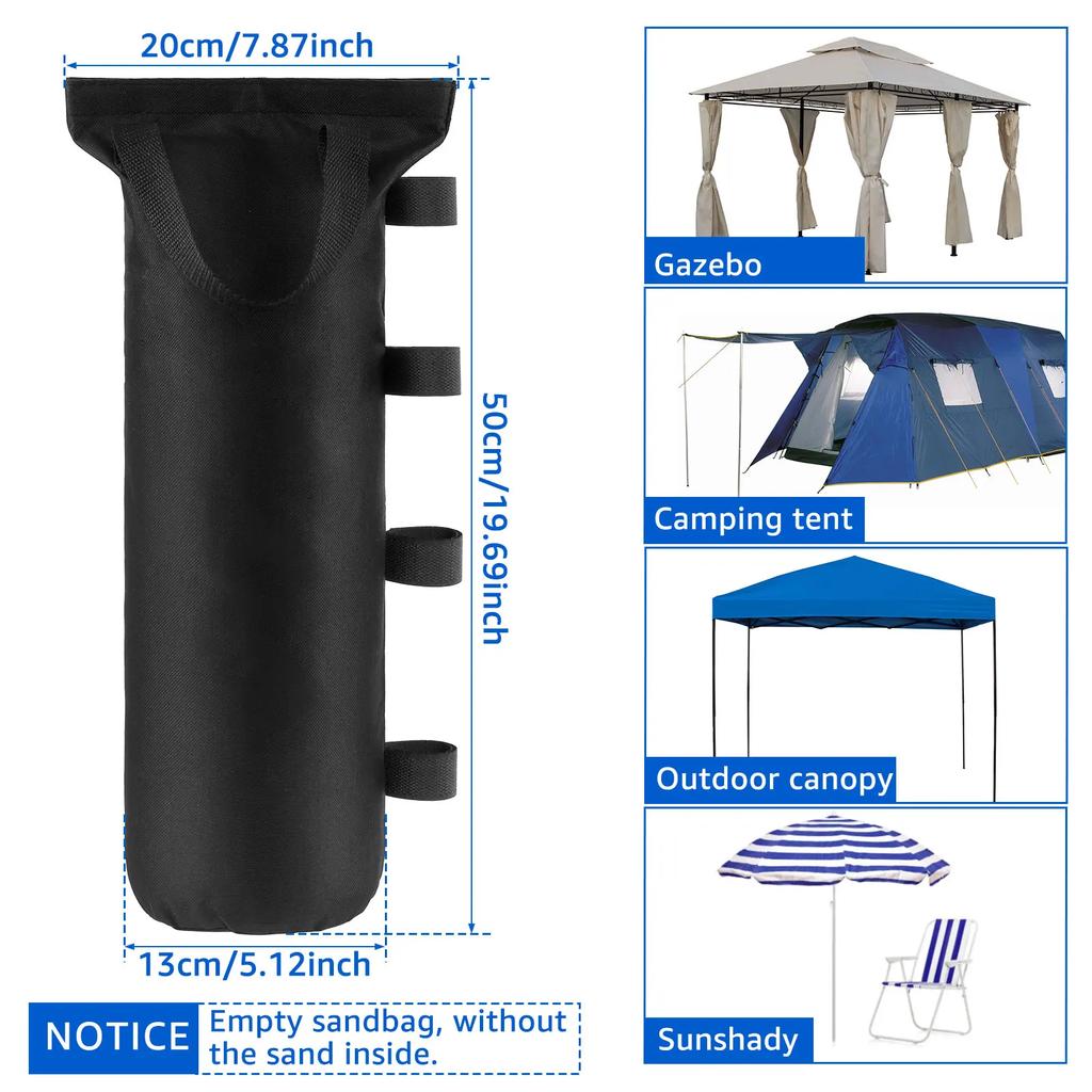 4/8 Stück Zeltgewichte Sandsack Oxford-Stoff Markisengewichtstasche Wiederverwendbar Leere Beschwerungs-Sandsack mit Griff Markisen-Befestigungs-Sandsack