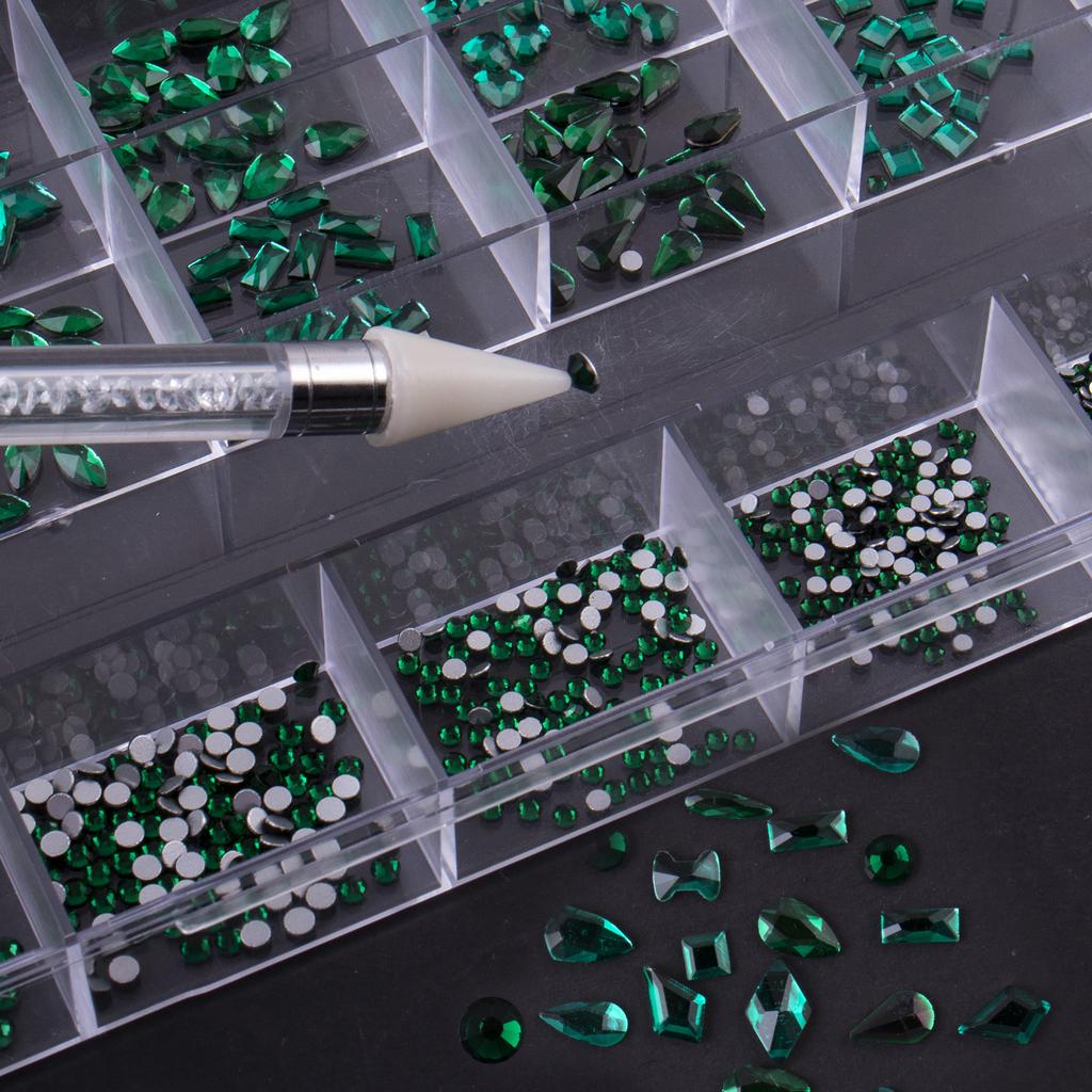 Nail Art 21 Grid Rhinestone Box Nail Art Diamond Flat Bottom Special-Shaped Diamond Nail Rhinestone Nail Art Jewelry Set