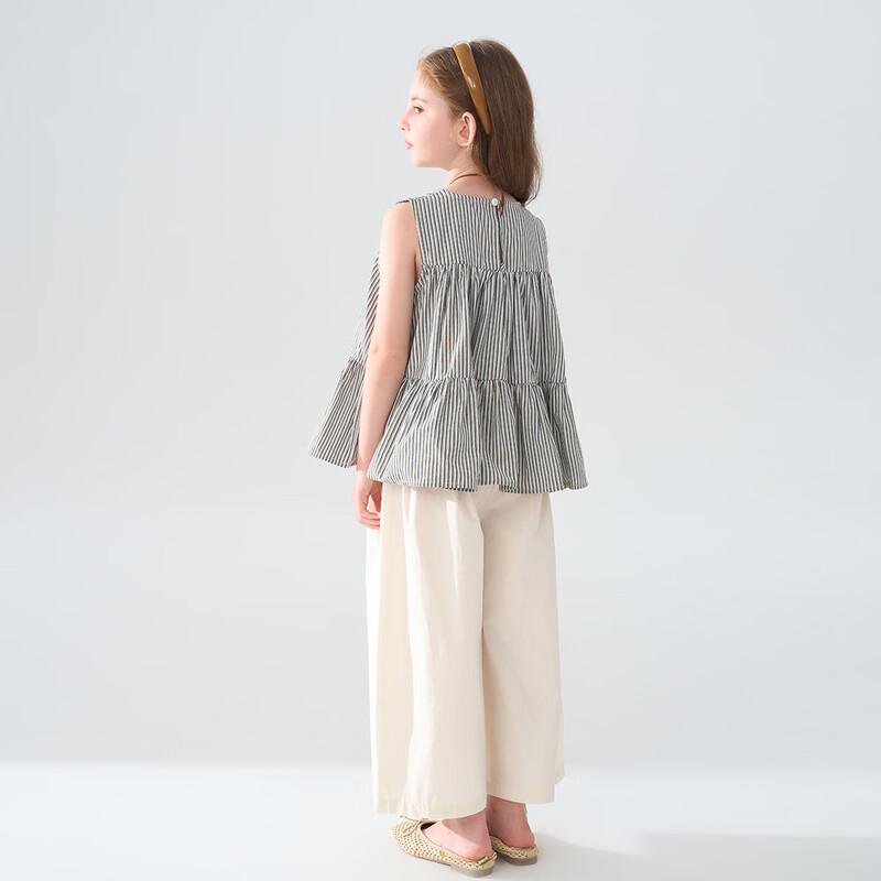 Montagut Kids Summer Striped Babydoll Top & Pants Set