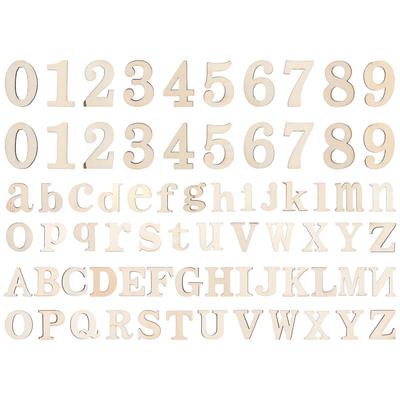 124 Pz Lettere Numeri in Legno Display Fai da Te Oggetto di Scena Accessori Manuali Decorazioni Artigianali