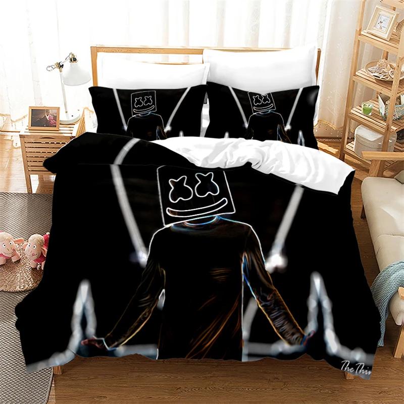 Popular DJ Marshmello 3d Bedding Set Duvet Cover Set Pillowcase Bedclothes Twin Full Queen King Size Bed Linen Set Home Textiles