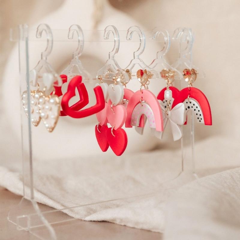 Acrylic Single-layer Earrings Holder Jewelry Display Stand Necklace Jewelry Show Bracket Earring Organizer Stand Durable