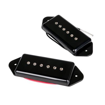 Yibuy 1 Para x Czarne Plastikowe i Metalowe Ceramiczne Przetworniki Single Coil 4,72 1,61" DP90-BK