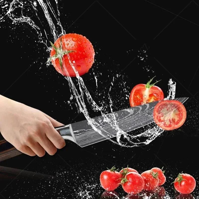 WXCOO Professional 5inch Knife Japanese Kitchen Knife Damascus Laser Fruit Paring Meat Cleaver Utility Knife Kitchen Accessories