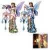 Romantic Bedroom Night Light Fairy Wall Light, Resin Elf Sculpture Lantern for Bedroom, 3D Elegant Entrance Hall Lighting Hanging Art Decor with Faux