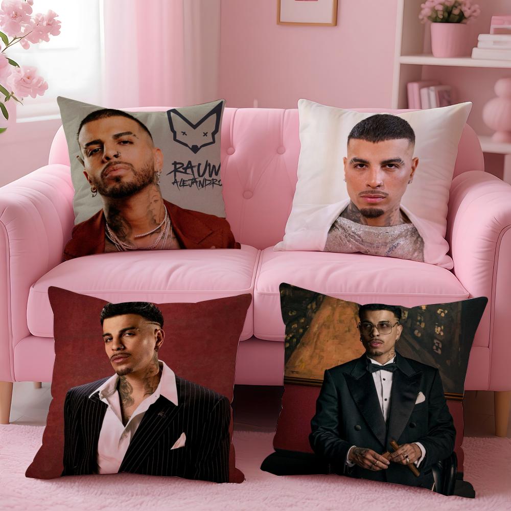 Singer Rauw Alejandro Nuestra Cushion Cover Plush Fabric Soft Double-Sided Printed Sofa Warm Winter Home Gift Pillow Cover