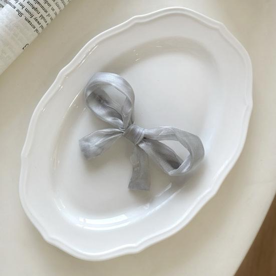 Mädchen Haarspange Perlmutt Glanz Schleife Dekoration Rutschfestes Design Pony Seite Halbhochgesteckte Haarspange Haare