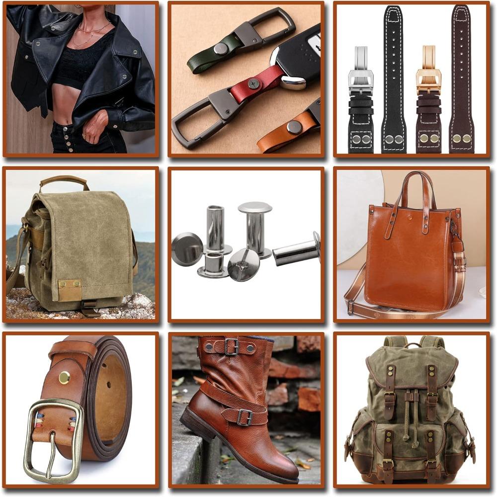 Black Leather Rivets Assorted Size Screw Rivets Purse Repair Chicago Binding Screws  Leather Craft