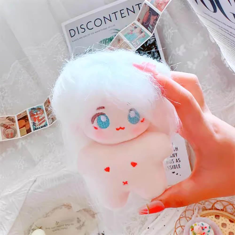 Niannyyhouse 10cm Plush Girl Star Body Fried Hair No Attributes Cotton Doll Accessories (A5)