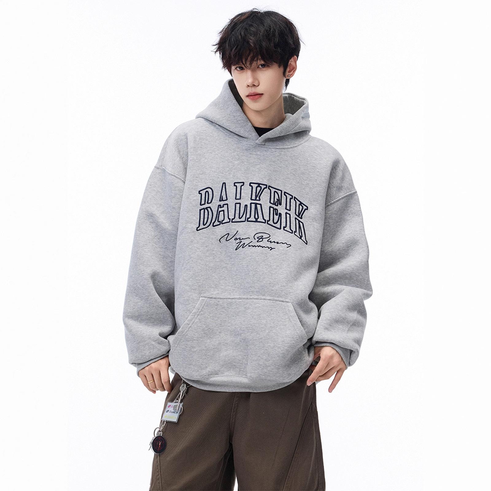 

Letter Printed Hooded Sweatshirt for Male in Autumn Oversized College Style Casual Fitness Activities Hoodie Jacket High Quality Practical Daily Use M