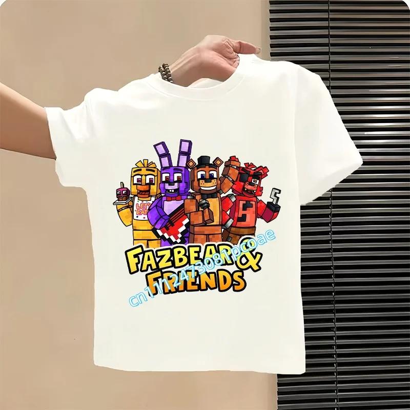 Graphic T-shirt Children Casual Sports Tops Short Sleeves Kids Clothing New Five Nights At Freddys Kids Cartoon
