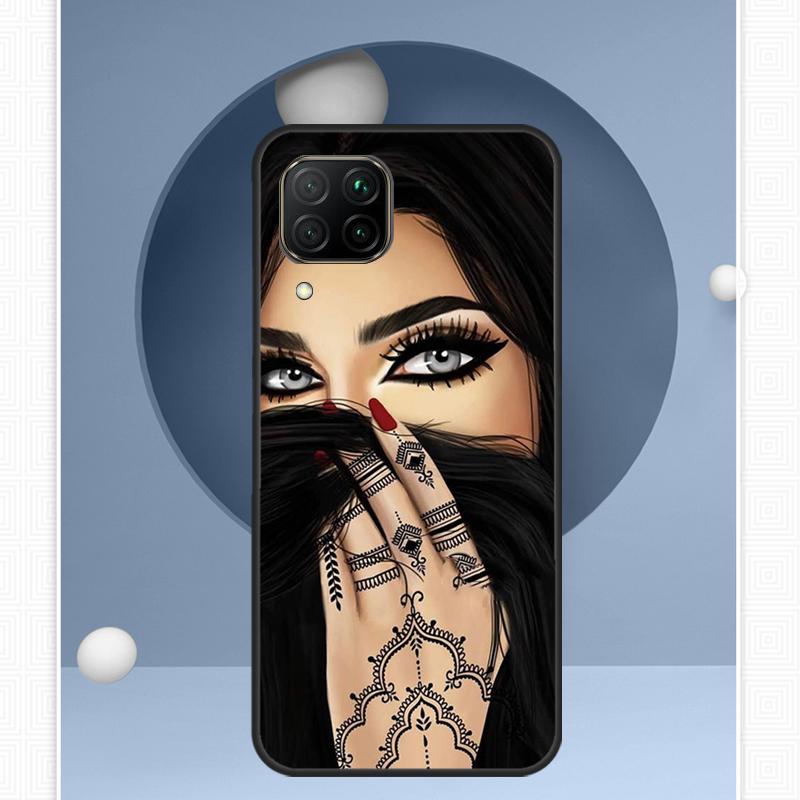 Hijab Face Muslim Islamic Gril Eyes For Huawei Nova 12s 12i 11i 8i Y91 Y60 Y70 Y72 Y90 Y61 9 10 SE P20 P40 Lite P30 P60 Pro Case