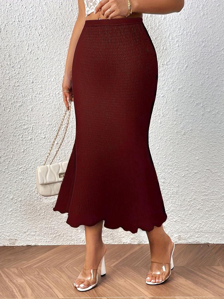 Gonna da Donna 2024 Nuova Moda Elegante Lavorata a Maglia Jacquard Elastica Hip Wrap Gonna a Sirena Mezza Gonna Gonna Lunga