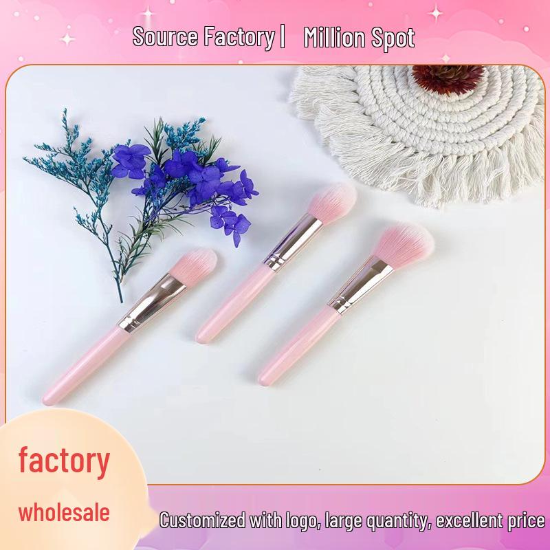 High-value Pink Soft Blush & Foundation Brush - Flame Design, Non-stick Makeup Tool