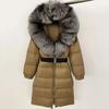 OFTBUY Moda Inverno Giacca Piumino 90% Imbottita con Piumino Collo in Pelliccia di Volpe Oversize Rimovibile Cucita Giacca Piumino Donna Abbigliamento Casual Largo