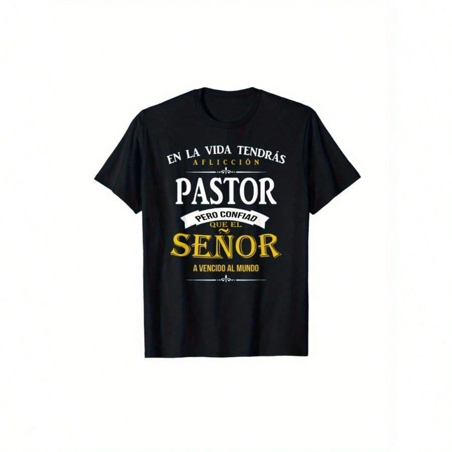 

Camisa Cristianas Para Pastor Spanish Christian T Shirt Mens 100 Cotton Graphic T Shirt 4XL