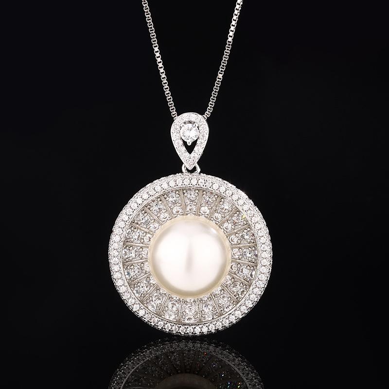 Jewelry Copper Bottom Pearl Plated Vintage Round Set Female 14Mm