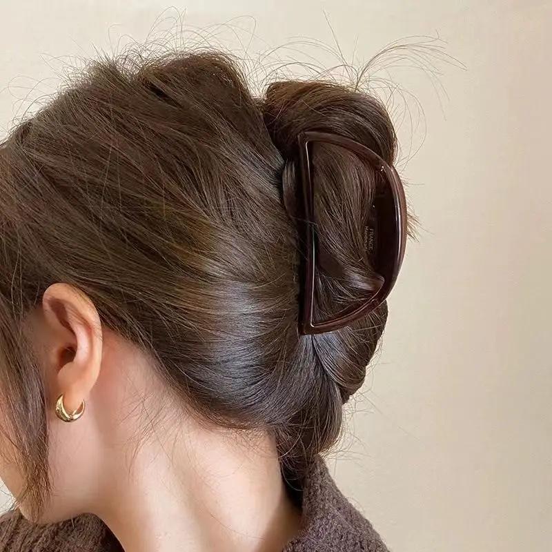 1pc European and American hair accessories hollow acetic acid grip large meatball hair claw