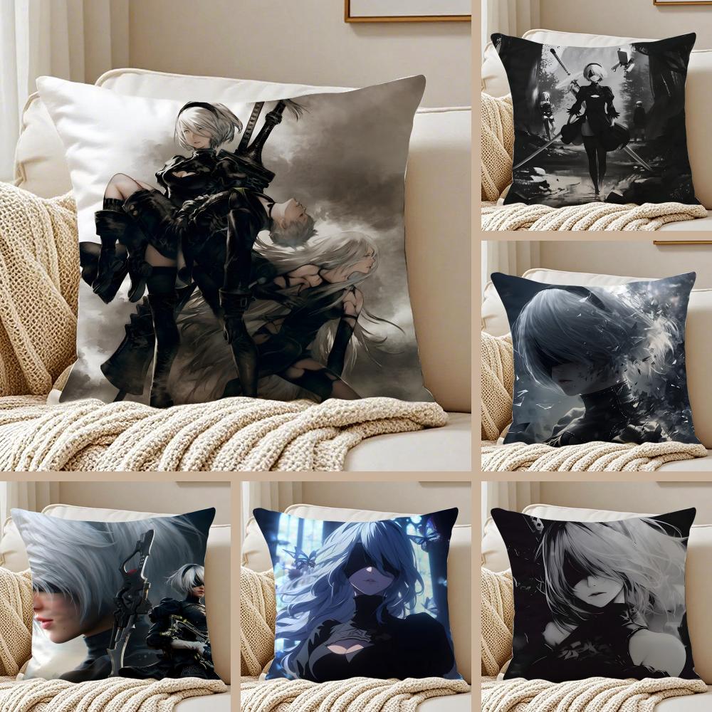 Game Philosophical NNieR AAutomata Cushion Cover Pillowcase Antidustmite Living Room Sofa Decor Cushion Room