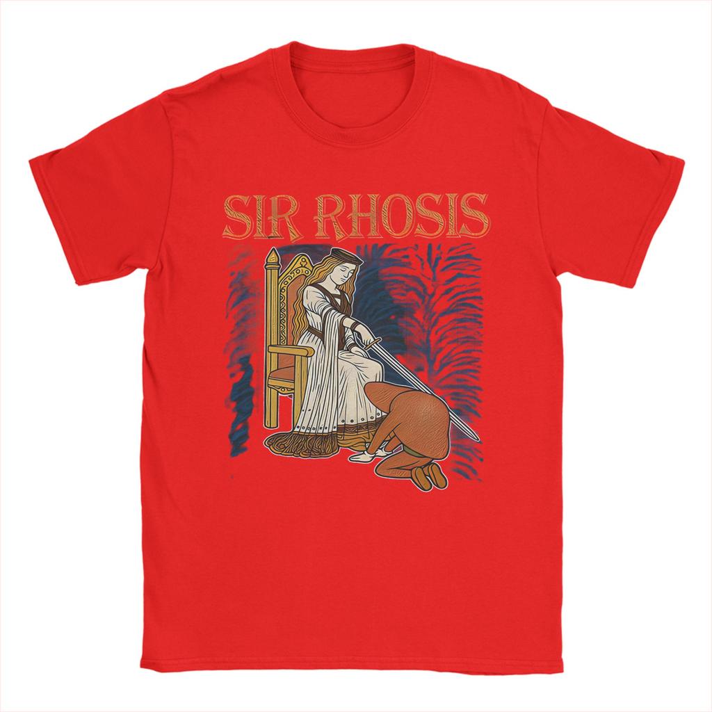 T-shirt Grafica Unisex Sir Rhosis Cavaliere Ubriaco Medievale Divertente Meme Magliette in Cotone Manica Corta Girocollo Novità