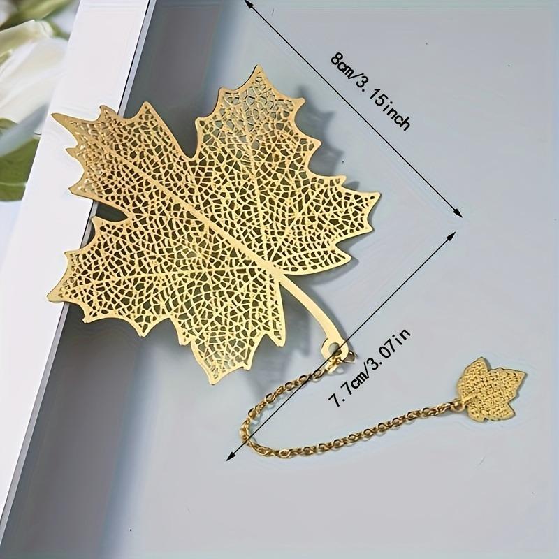 4pcs Golden Hollow Metal Bookmarks with Chains Universal Gift for Book Lovers Writers Readers Birthday Graduation - No Feathers