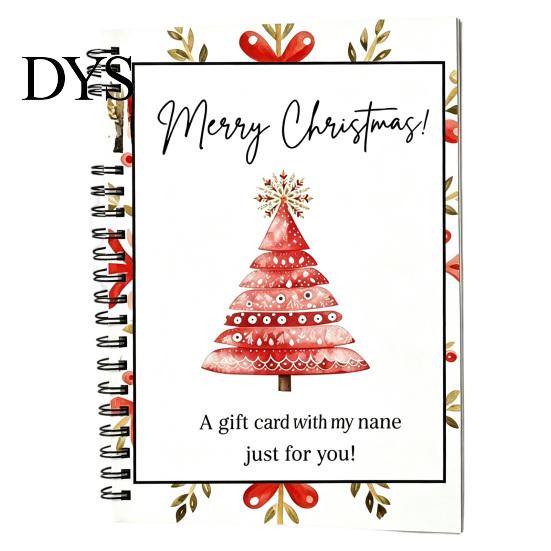 Commemorative Card Collection Book Highland Cow Christmas Organizer, Spiral Bound Storage Book, Durable Album Coil Binding Portable for Gift Cards And