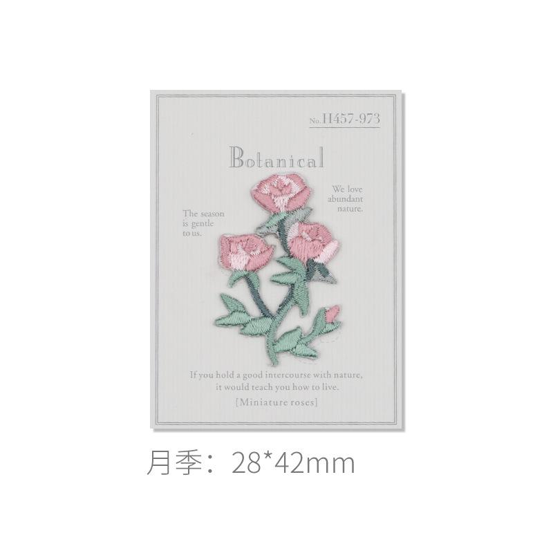 

Наклейка с вышивкой цветов, универсальная нашивка на одежду, наклейка на ткань, субсидия на ремонт футболок, небольшая креативная декоративная наклейка своими руками Rose