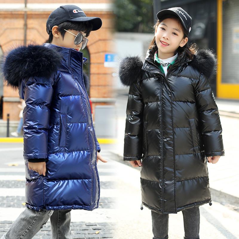 Children's clothing new children's feather down jacket girls colorful medium and long leave-in medium and large children's and boys' thickened jacket