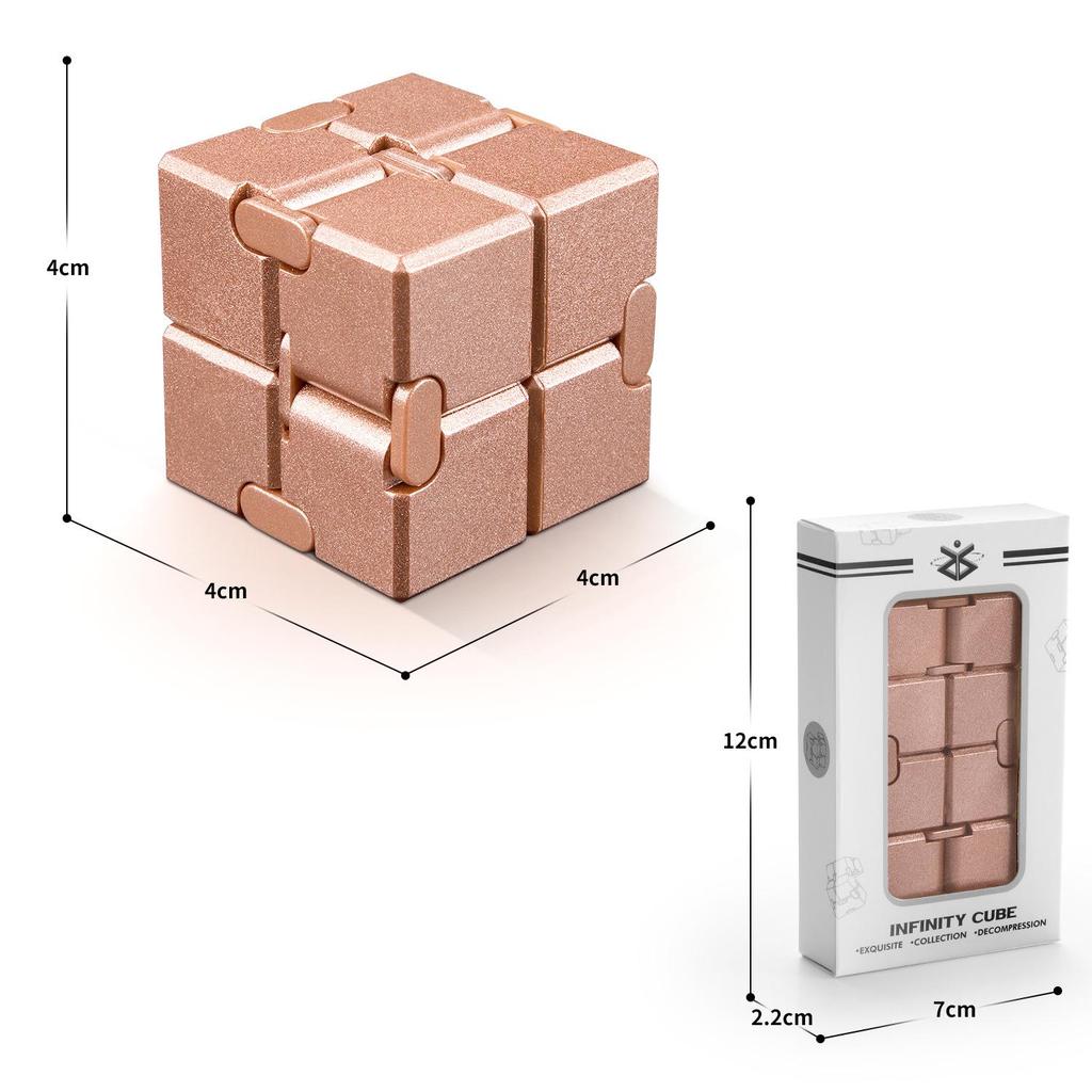 Cube Infini en Alliage Métallique Jouet Décompression Doigt pour Adultes