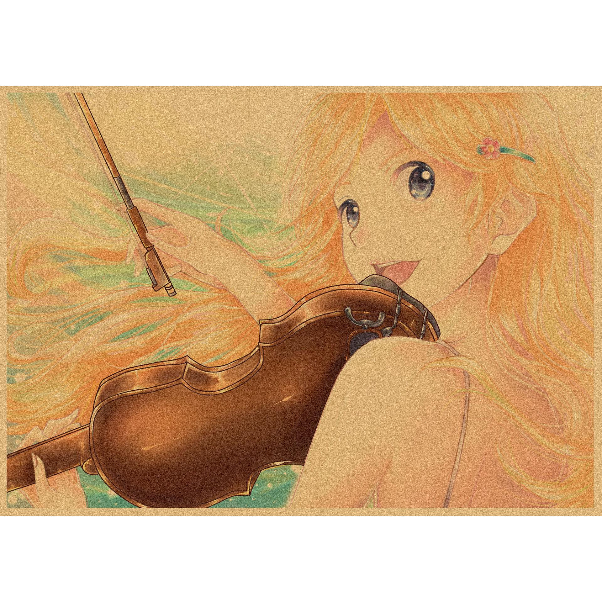 

Your Lie in April Anime Music Love Retro Kraft Paper Poster 29.7X42cm（A3）