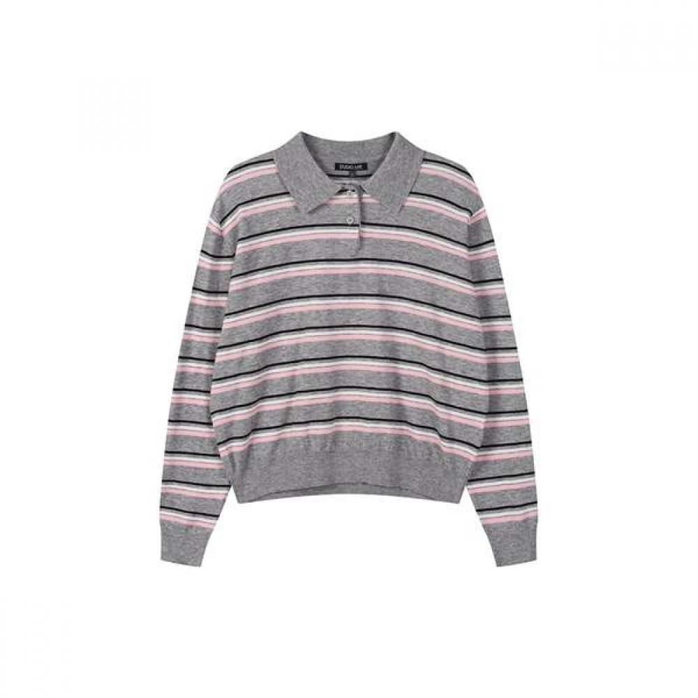 

Lap Multi Stripe Collar Knit As1kh262 GE (gray)/FF