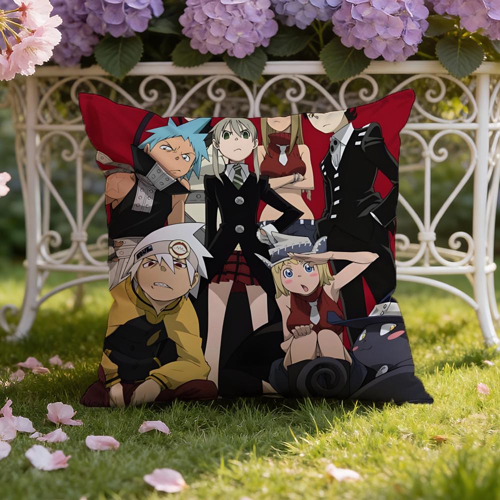 Anime S-SOUL E-EATER Cushion Cover Home & Car Dual-Scene Pillow Cover: Reversible for Premium Comfort
