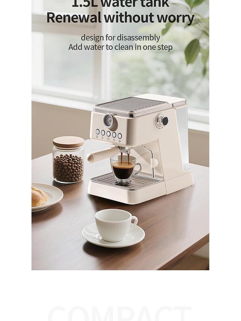 Macchina da Caffè Espresso Italiana Semiautomatica Transfrontaliera con Estrazione ad Alta Pressione e Montalatte Integrato