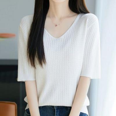 NaVaVa V Neck Short sleeVe Knit Nk2962