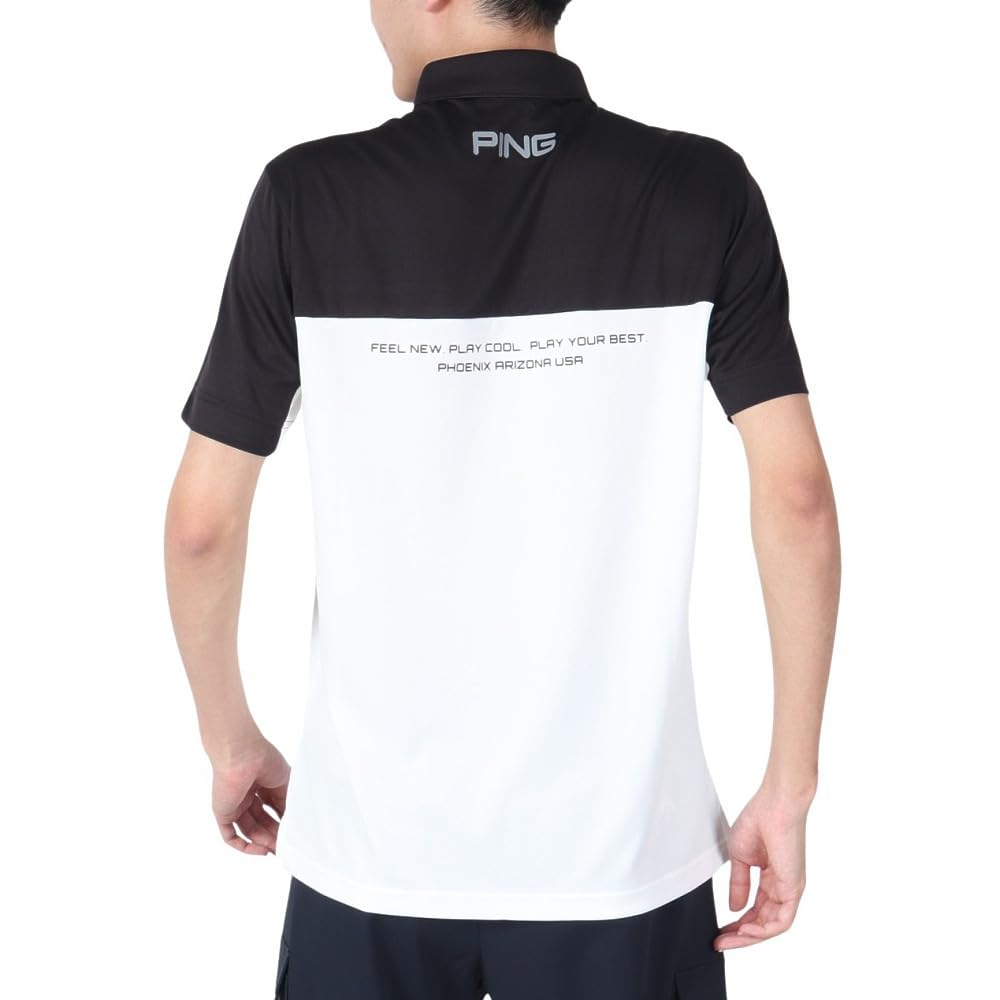 PING Apparel Short Sleeve Polo Shirt Lightweight and Golf Size M Men's (Sarai Tech Quick-Drying) / / 621-4160311 010_Black,