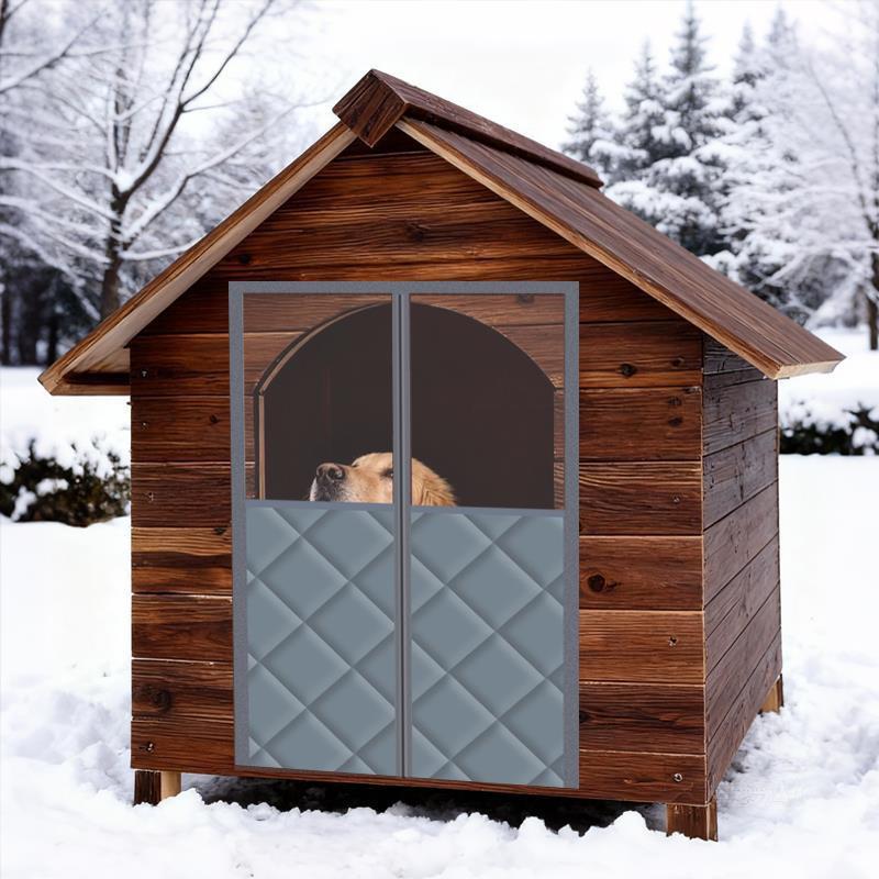 Winter Waterproof & Insulated Pet Door Curtain: Large Dog Kennel & Cat Nest