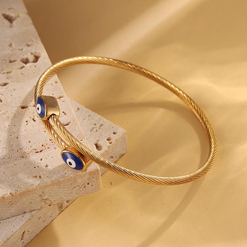 Double-headed Greek-style Devil's Eye Elastic Wire Bracelet for Women with Oily Eyes and Open Eyes
