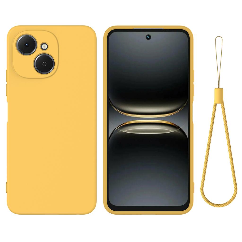 For TECNO Spark 40C Liquid Silicone Case Phone Back Cover with Hand Strap