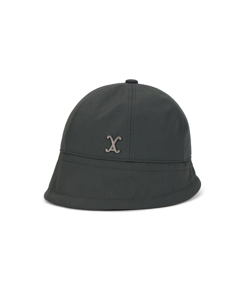Bajal Va Curved Studded Nylon Bonnet Hat Charcoal