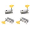 4Set Window Lock Aluminium Alloy Adjustable Security Lock Stopper with Key for Vertical Horizontal Sliding Window