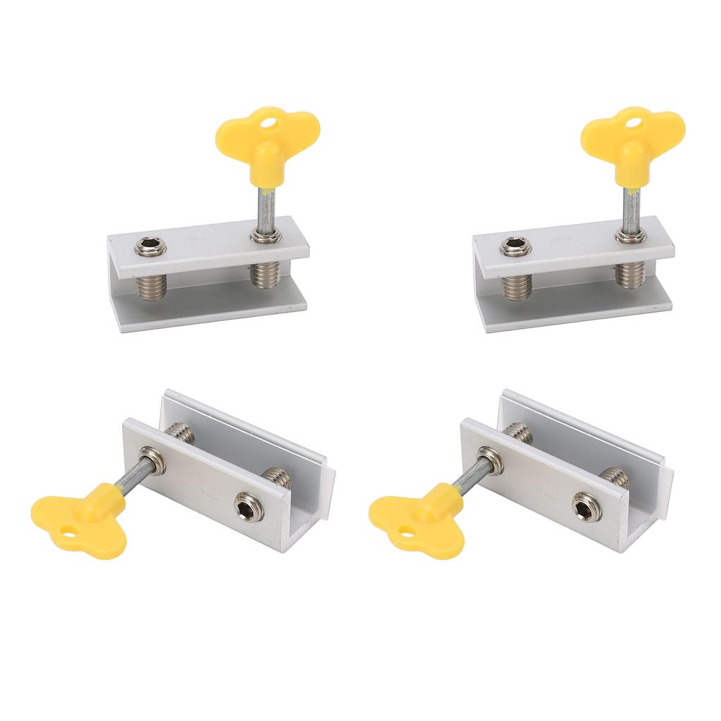 4Set Window Lock Aluminium Alloy Adjustable Security Lock Stopper with Key for Vertical Horizontal Sliding Window