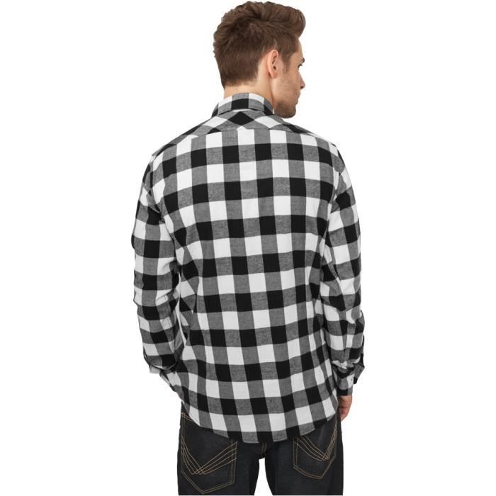 Urban Classics - A Carreaux FLANELL Chemise noir /