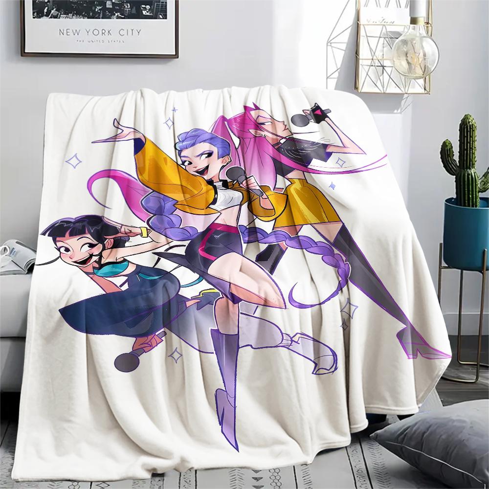 1pz Coperta in Flanella con Stampa Kpop Demon Hunters, Alta Qualità, Per Tutte le Stagioni, Decorazione per la Casa, Calore e Comfort, Perfetta per Regali di Natale