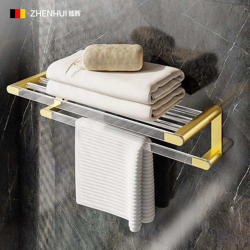 New acrylic bathroom rack toilet non-punching bath towel rack wall-mounted light luxury towel rack single rod