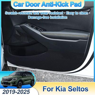 For Kia Seltos -2025 2024 Car Door Anti-Kick Pad Anti Dirt Mat Protection Sticker Auto Interior Accessories