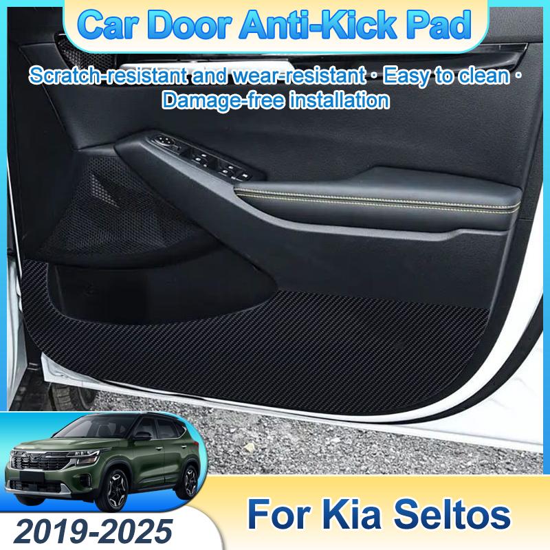 For Kia Seltos -2025 2024 Car Door Anti-Kick Pad Anti Dirt Mat Protection Sticker Auto Interior Accessories