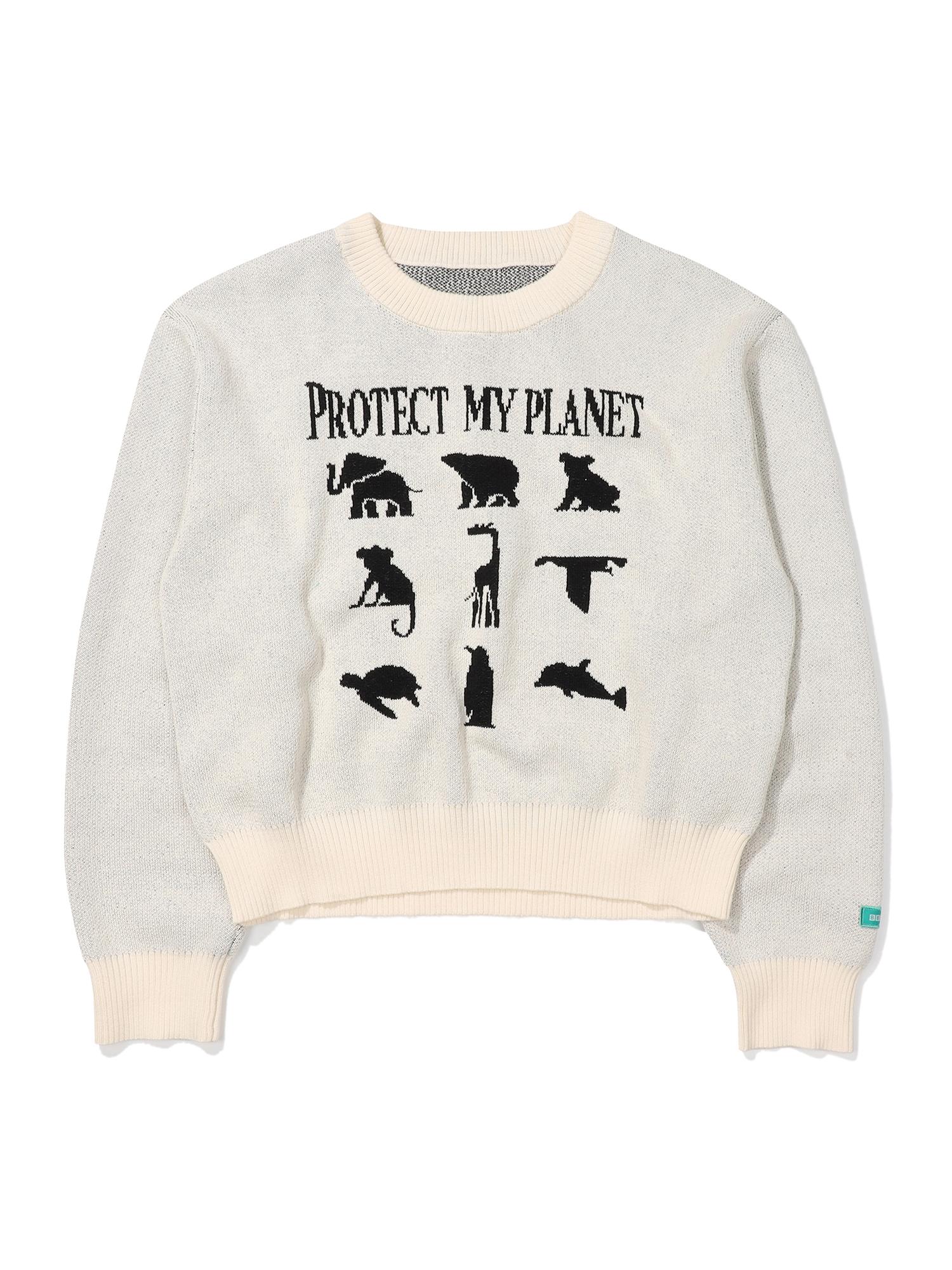 Bbc Earth Slogan Animal Sweater_Ivory Ivory/090